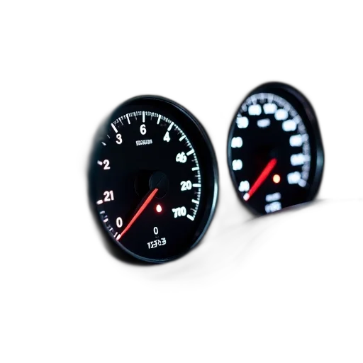 car, 3d render, close-up, view, dashboard, focus, speedometer, tachometer transparent PNG cut-out