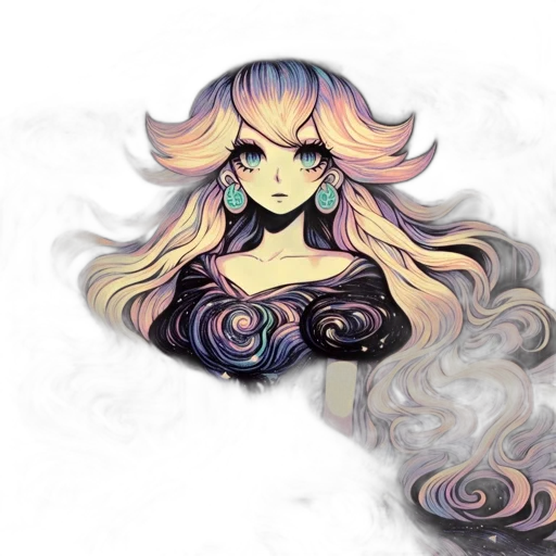 hair, dress, mask, dragon, fantasy art, anime, pixel art, watercolor transparent PNG cut-out