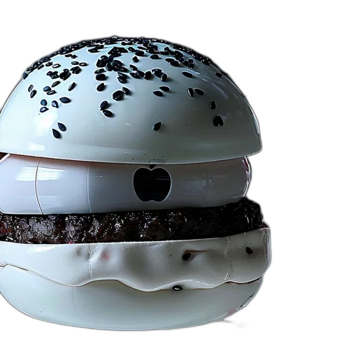 robot, crown, hat, food, 3d render, photorealistic, concept art, outer space transparent PNG cut-out