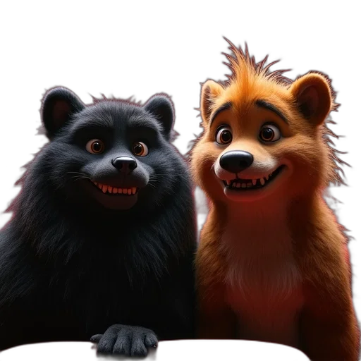 animal, 3d render, concept art, photorealistic, cartoon, forest, jack, sif transparent PNG cut-out
