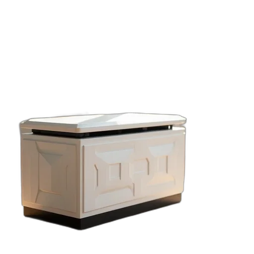 furniture, robot, 3d render, small, white, modern, storage, chest transparent PNG cut-out