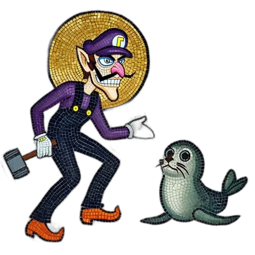 staff, creature, cartoon, concept art, pixel art, comic book art, mosaic, piece transparent PNG cut-out