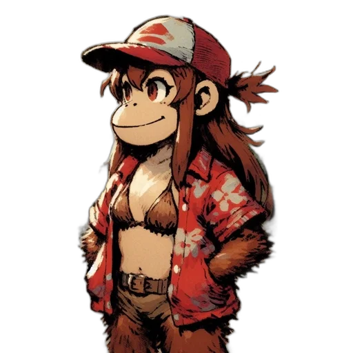 animal, jacket, hat, creature, concept art, cartoon, comic book art, pixel art transparent PNG cut-out