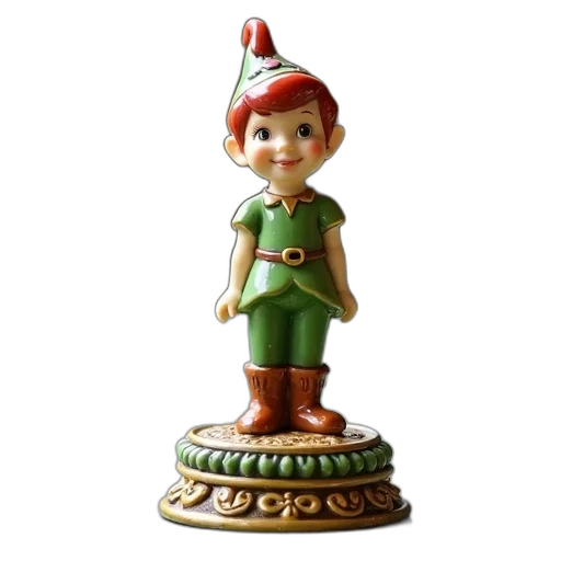 staff, crown, 3d render, small, colorful, ceramic, figurine, character transparent PNG cut-out