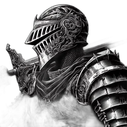 sword, mask, weapon, robot, fantasy art, concept art, photorealistic, comic book art transparent PNG cut-out