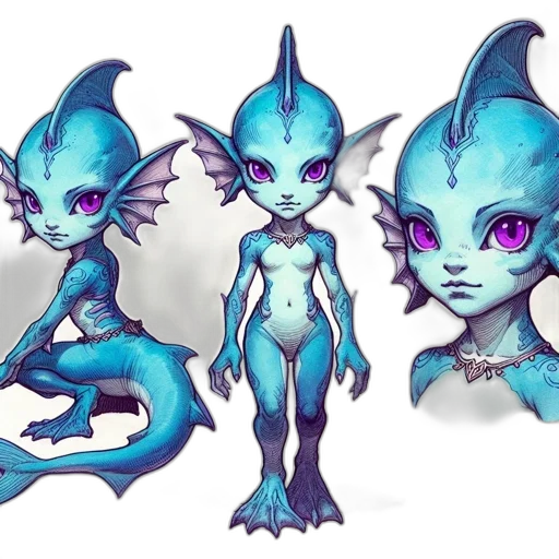 creature, dragon, concept art, fantasy art, 3d render, pixel art, blue, pastel transparent PNG cut-out
