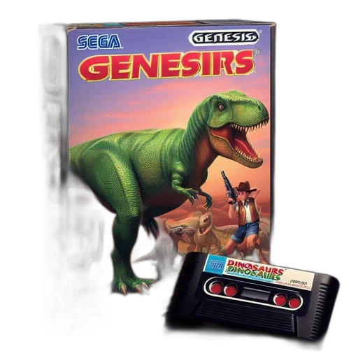 game, box, genesis, sega, dinosaurs, wild, series, green transparent PNG cut-out