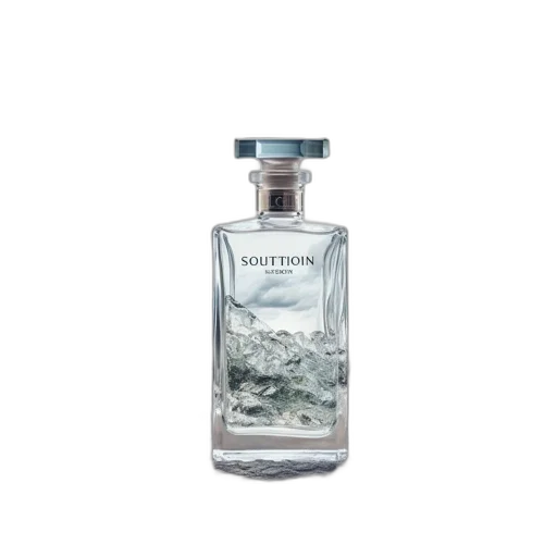 bottle, photorealistic, underwater, labeled, sonnentor, sousse, sits, rocky transparent PNG cut-out