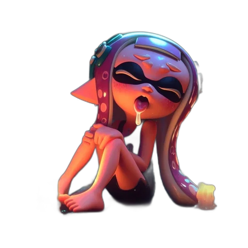 dress, weapon, staff, mask, concept art, 3d render, vaporwave, pixel art transparent PNG cut-out