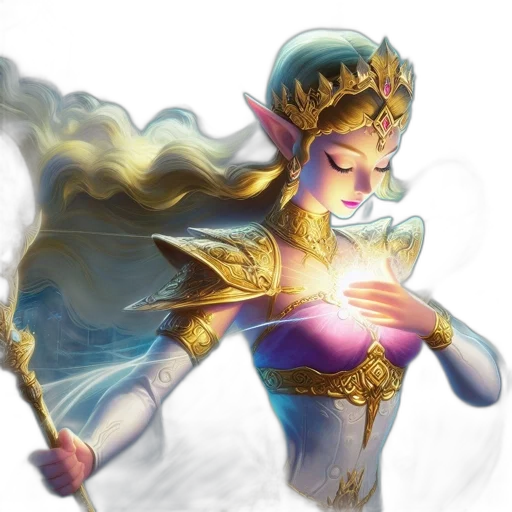 crown, jewelry, staff, mask, fantasy art, concept art, 3d render, pixel art transparent PNG cut-out