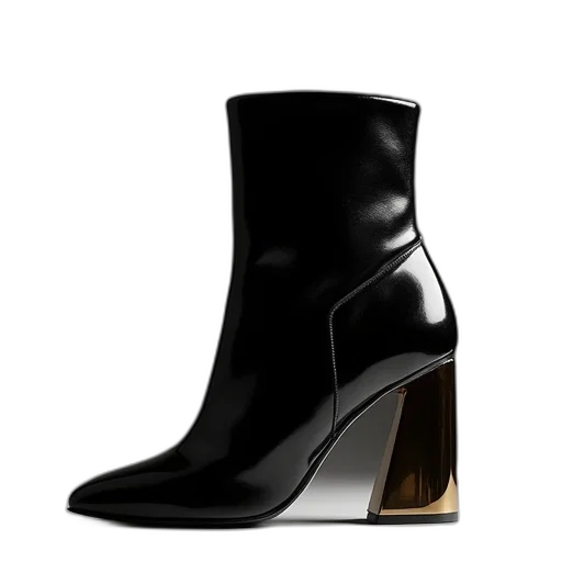 shoes, black, ankle, boot transparent PNG cut-out