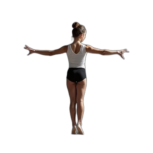 staff, dress, 3d render, gymnast, doing, gymnastics, exercises, beam transparent PNG cut-out
