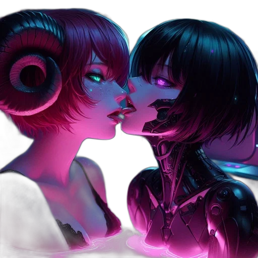 mask, cyberpunk, concept art, fantasy art, anime, neon lights, outer space, fire transparent PNG cut-out