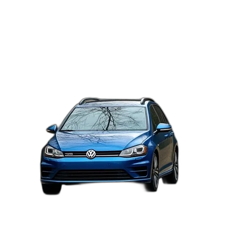 car, photorealistic, 3d render, concept art, pencil sketch, blue, volkswagen, golf transparent PNG cut-out