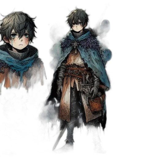 sword, weapon, concept art, fantasy art, pixel art, anime, dark, blue transparent PNG cut-out