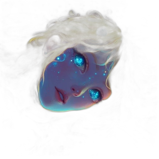 mask, face, hair, dragon, concept art, fantasy art, watercolor, vaporwave transparent PNG cut-out