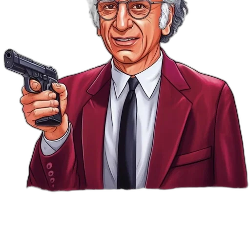jacket, weapon, face, staff, pixel art, concept art, comic book art, cartoon transparent PNG cut-out