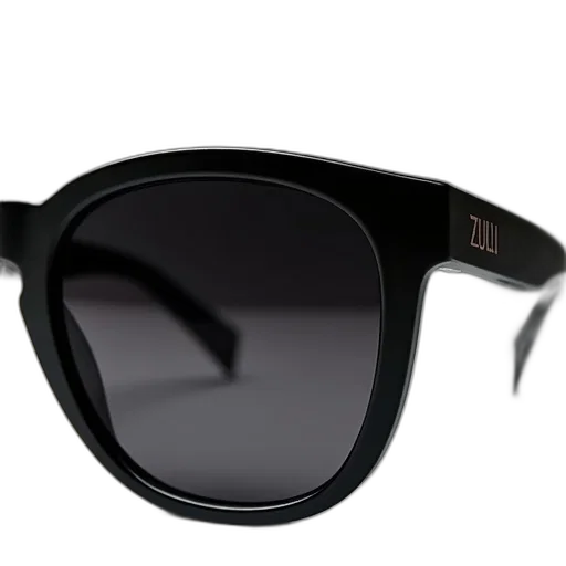 3d render, pair, black, sunglasses, reflective, lens, shown, front transparent PNG cut-out