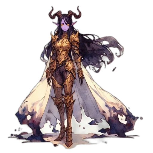 dress, staff, concept art, fantasy art, pixel art, comic book art, dark, golden transparent PNG cut-out