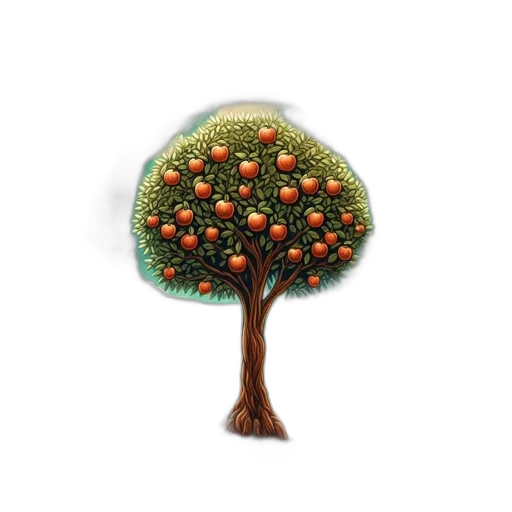 tree, crown, staff, hat, 3d render, concept art, fantasy art, pixel art transparent PNG cut-out