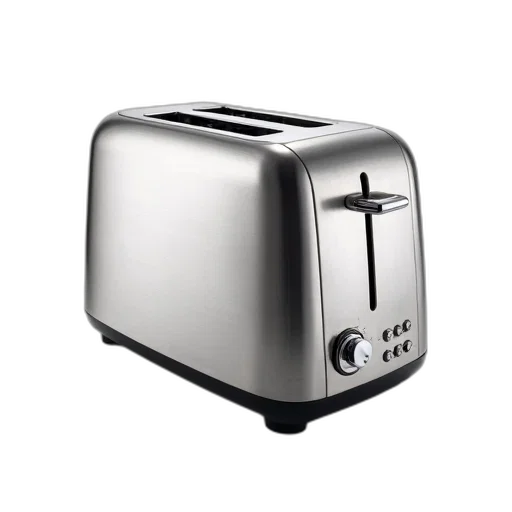 robot, modern, stainless, steel, toaster, sleek, design, digital transparent PNG cut-out