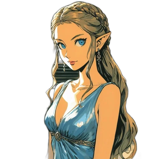 dress, jewelry, staff, crown, fantasy art, concept art, pixel art, anime transparent PNG cut-out