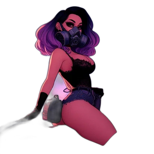 weapon, staff, mask, concept art, cyberpunk, watercolor, pixel art, neon lights transparent PNG cut-out