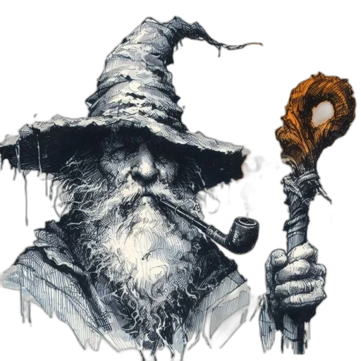 staff, hat, sword, weapon, concept art, fantasy art, pixel art, watercolor transparent PNG cut-out