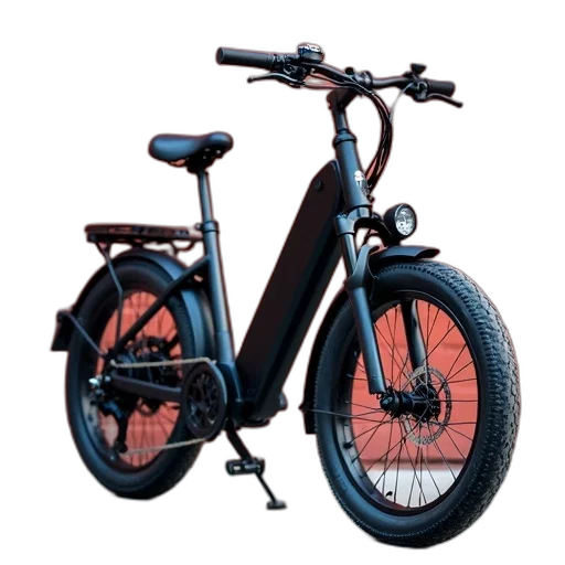 photorealistic, 3d render, modern, electric, bicycle, sleek, black, frame transparent PNG cut-out