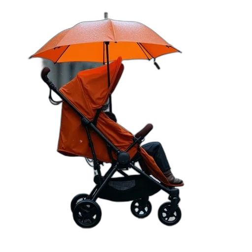 umbrella, 3d render, photorealistic, uppababy, stroller, features, protection, rain transparent PNG cut-out
