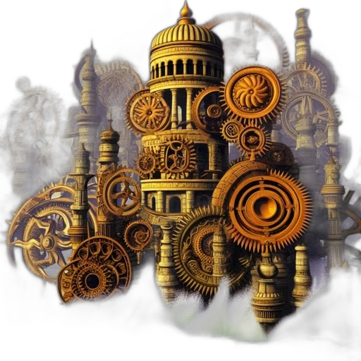 staff, building, jewelry, concept art, fantasy art, 3d render, photorealistic, fog transparent PNG cut-out