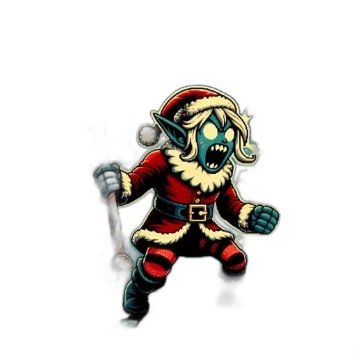 staff, concept art, during, holiday, season, eerie, santa, figure transparent PNG cut-out
