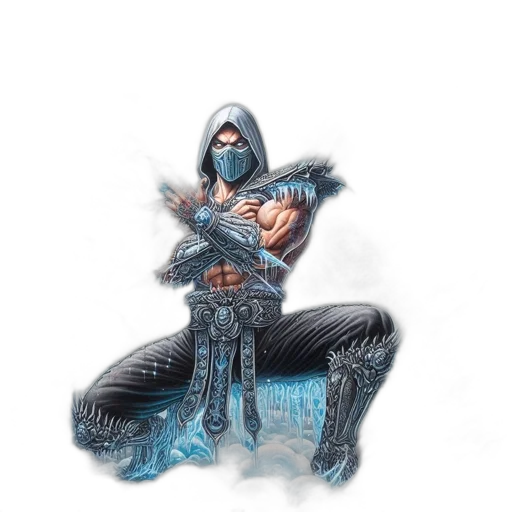 sword, weapon, robot, jacket, concept art, fantasy art, comic book art, pixel art transparent PNG cut-out