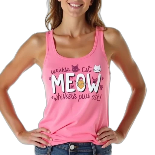 jewelry, neon, woman, wearing, pink, tank, top, graphic transparent PNG cut-out