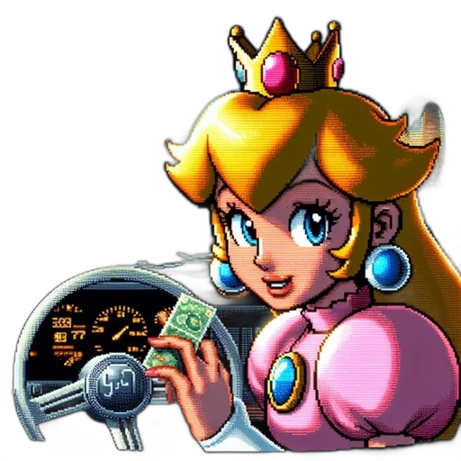 crown, weapon, car, dress, vaporwave, concept art, pixel art, cartoon transparent PNG cut-out