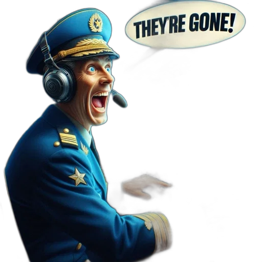 staff, man, blue, uniform, captain, hat, seated, cockpit transparent PNG cut-out