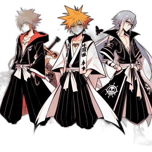 staff, concept art, anime, fantasy art, pixel art, monochrome, dark, three transparent PNG cut-out