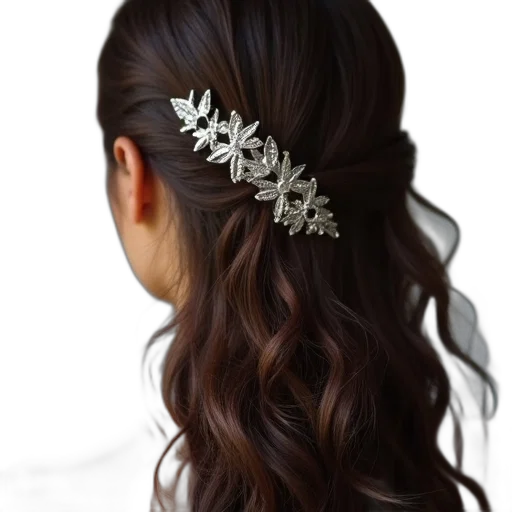 crown, jewelry, hair, flower, photorealistic, dark, monochrome, earth tones transparent PNG cut-out