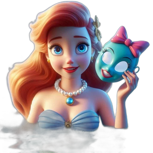 crown, jewelry, dress, 3d render, concept art, fantasy art, photorealistic, underwater transparent PNG cut-out