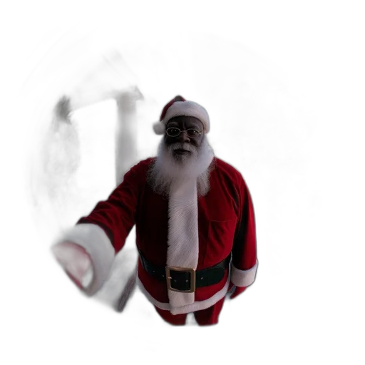 staff, creature, robot, hat, 3d render, photorealistic, concept art, santa transparent PNG cut-out