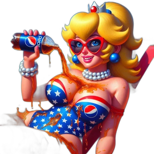 dress, concept art, pixel art, comic book art, cartoon, woman, pours, pepsi transparent PNG cut-out