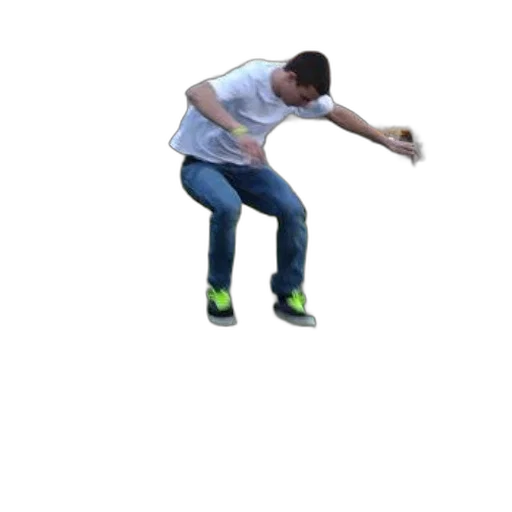 shoes, staff, 3d render, young, man, white, t-shirt, blue transparent PNG cut-out