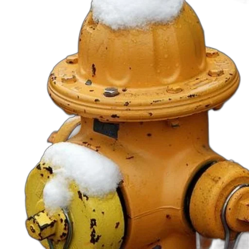 robot, weapon, staff, hat, 3d render, yellow, fire, hydrant transparent PNG cut-out