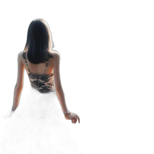 dress, jewelry, concept art, 3d render, photorealistic, woman, camouflage-patterned, stands transparent PNG cut-out