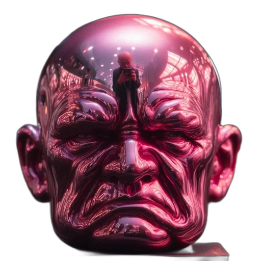 face, mask, creature, crown, concept art, comic book art, 3d render, cyberpunk transparent PNG cut-out
