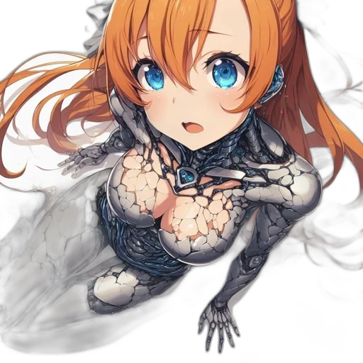 dragon, dress, weapon, robot, anime, fantasy art, concept art, watercolor transparent PNG cut-out