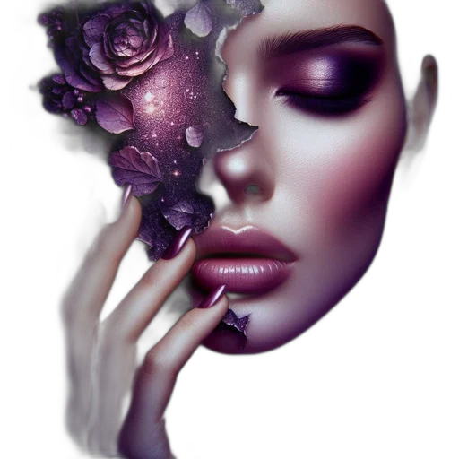 mask, face, jewelry, flower, photorealistic, fantasy art, 3d render, concept art transparent PNG cut-out