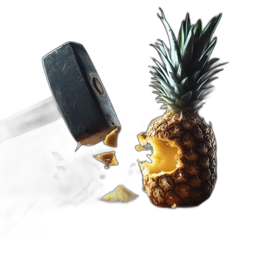 bottle, crown, jewelry, weapon, 3d render, vaporwave, golden, mallet transparent PNG cut-out