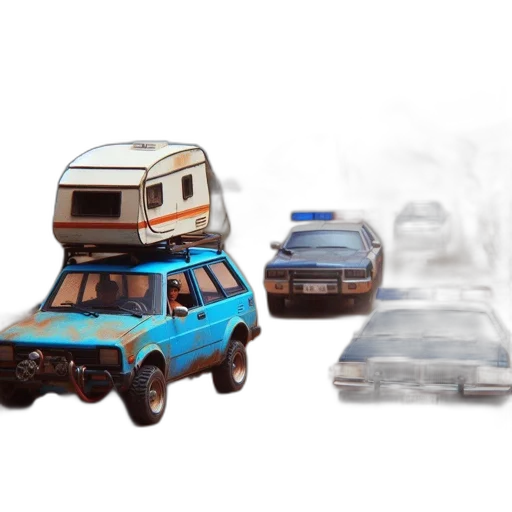 car, concept art, 3d render, pixel art, photorealistic, fog, city street, intense transparent PNG cut-out