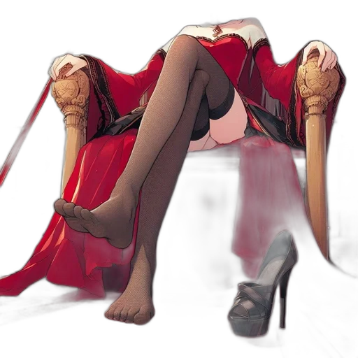 dress, staff, weapon, shoes, concept art, fantasy art, anime, watercolor transparent PNG cut-out